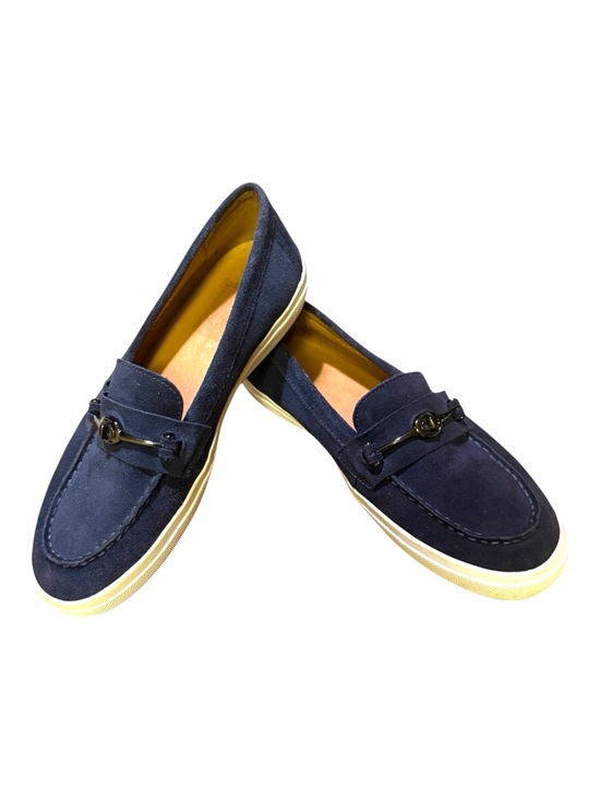 Coach Shoes - COACH Corey Navy Blue Suede Turnlock Loafer Sneakers Shoes AD0974 Women's 10 B